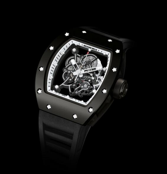 Replica Richard Mille RM 055 Watch RM 055 Bubba Watson White Drive Black Rubberized Titanium